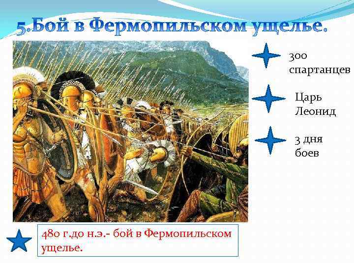 3 оо спартанцев Царь Леонид 3 дня боев 480 г. до н. э. -