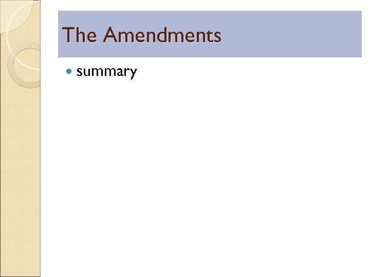 The Amendments summary 