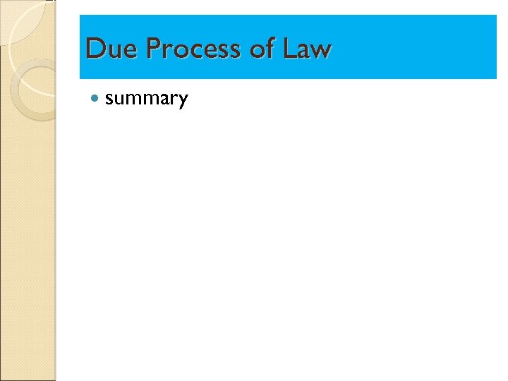 Due Process of Law summary 