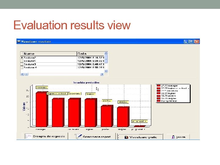 Evaluation results view 