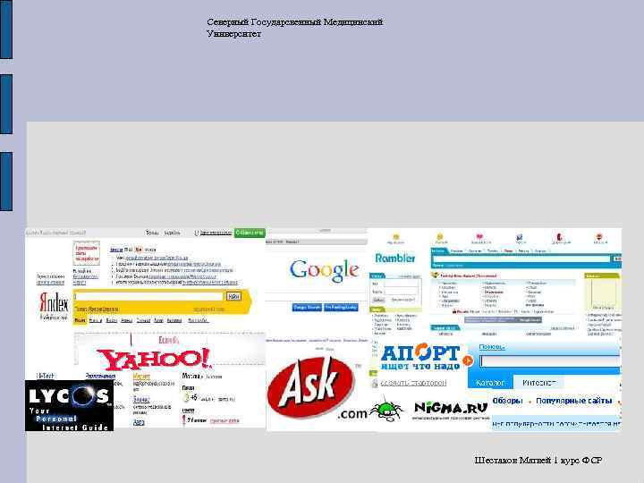 Северный Государсвенный Медицинский Университет Шестаков Матвей 1 курс ФСР 