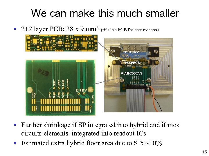 We can make this much smaller § 2+2 layer PCB; 38 x 9 mm