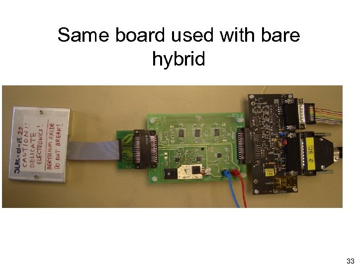 Same board used with bare hybrid Hybrid SPPCB DAQ support card 33 