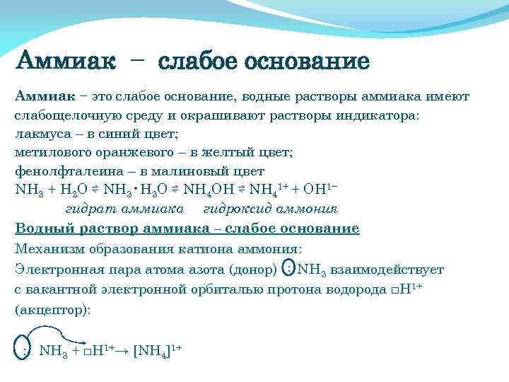 Азот в катионе аммония. Аммиак и щелочь. Аммиак слабое основание. Аммиак это щелочь или кислота. Классификация аммиака.