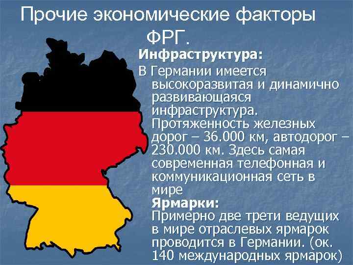 Германия является производителем. Экономические связи Германии. Протяженность Германии.