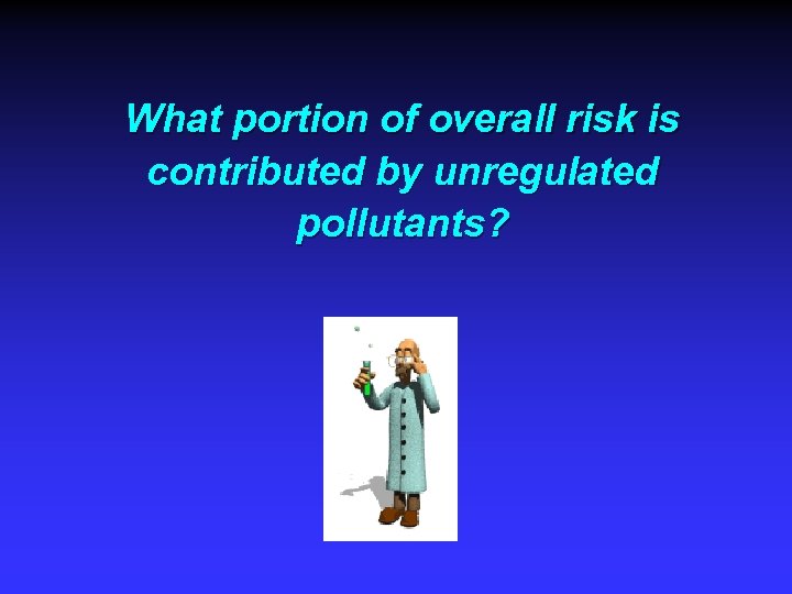 What portion of overall risk is contributed by unregulated pollutants? 