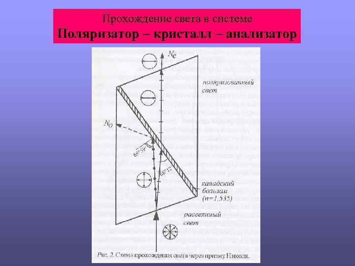 Прохождение света в системе Поляризатор – кристалл – анализатор 