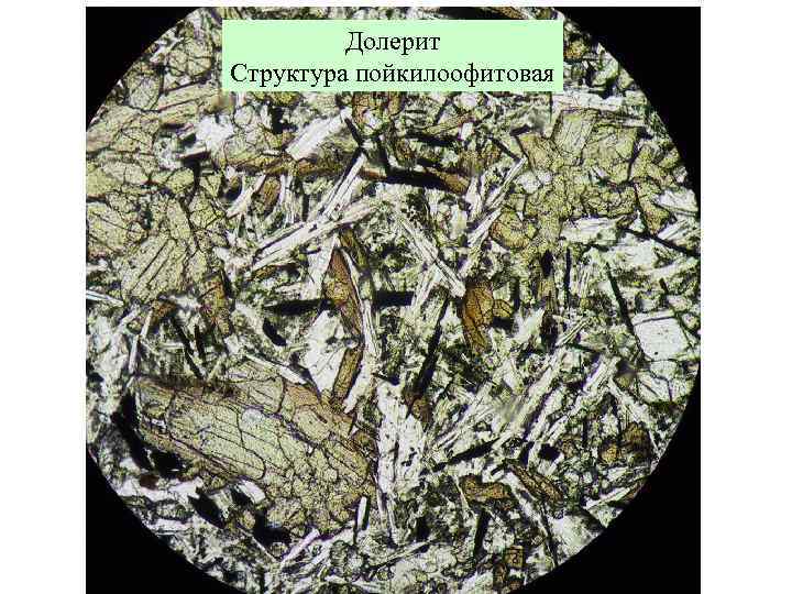 Долерит Структура пойкилоофитовая 