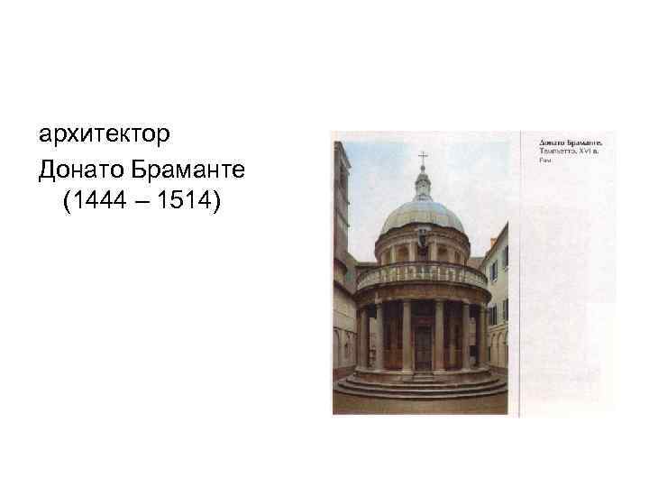 архитектор Донато Браманте (1444 – 1514) 