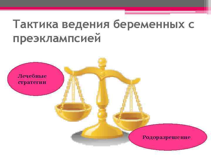 Тактика ведения беременных с преэклампсией Лечебные стратегии Родоразрешение 