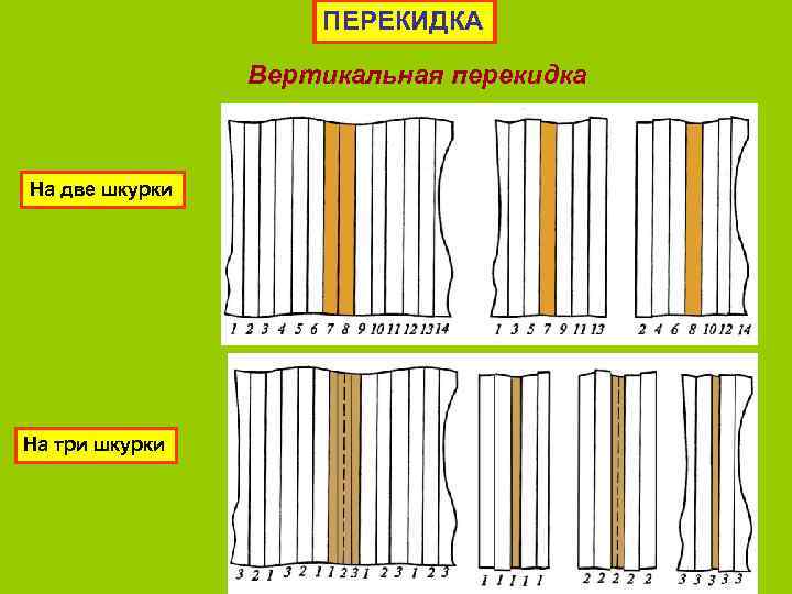 ПЕРЕКИДКА Вертикальная перекидка На две шкурки На три шкурки 