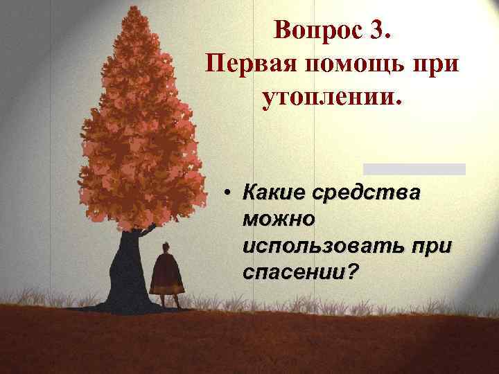 Вопрос 3. Первая помощь при утоплении. • Какие средства можно использовать при спасении? 30