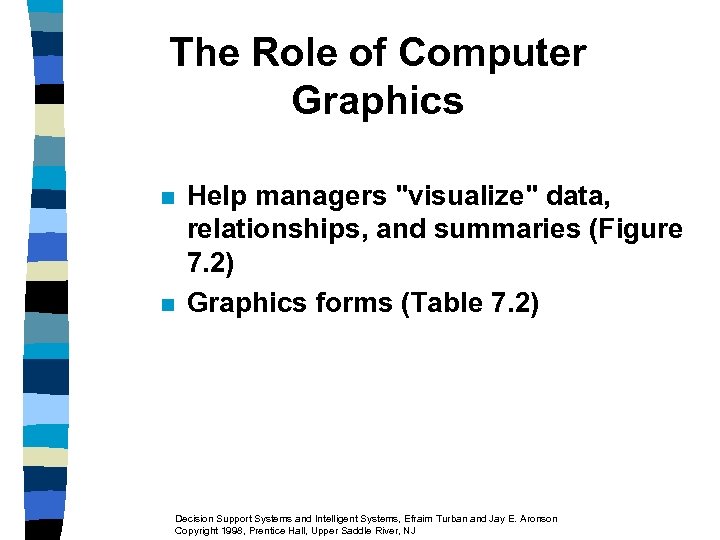 The Role of Computer Graphics n n Help managers 
