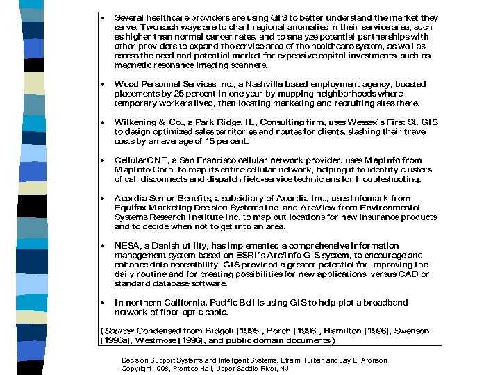Decision Support Systems and Intelligent Systems, Efraim Turban and Jay E. Aronson Copyright 1998,