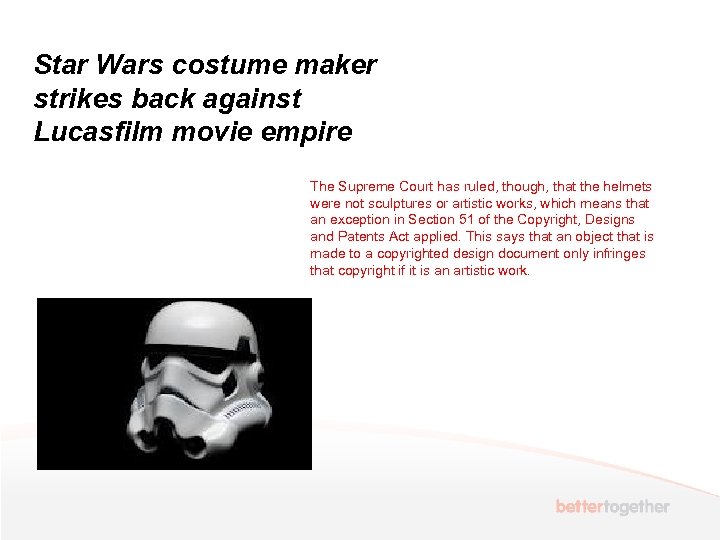 Star Wars costume maker strikes back against Lucasfilm movie empire The Supreme Court has