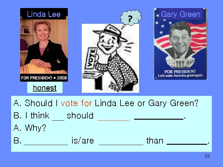 Linda Lee ? Gary Green honest A. Should I vote for Linda Lee or