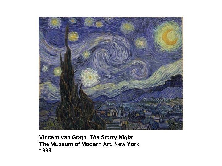 Vincent van Gogh. The Starry Night The Museum of Modern Art, New York 1889