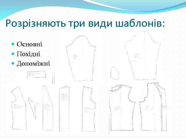 Розрізняють три види шаблонів: Основні Похідні Допоміжні 