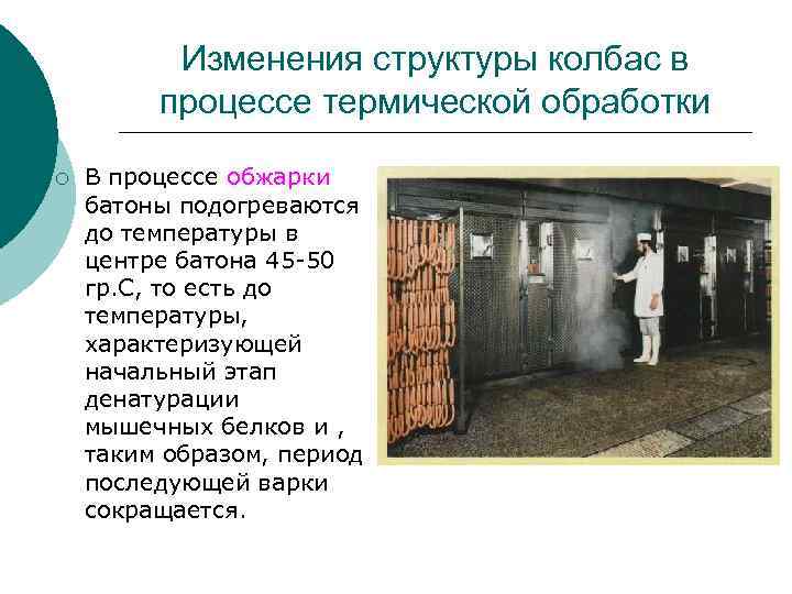 Изменения структуры колбас в процессе термической обработки ¡ В процессе обжарки батоны подогреваются до