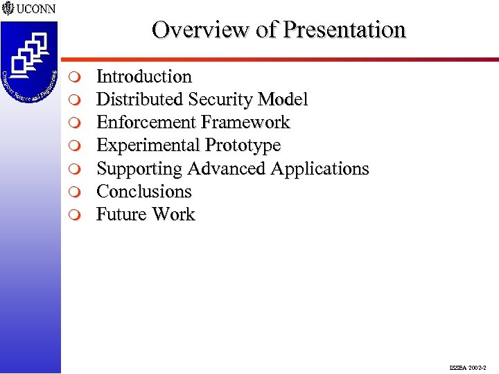 Overview of Presentation m m m m Introduction Distributed Security Model Enforcement Framework Experimental