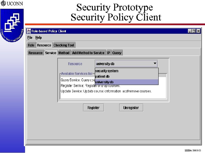 Security Prototype Security Policy Client ISSEA 2002 -21 