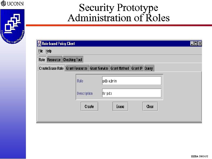 Security Prototype Administration of Roles ISSEA 2002 -32 