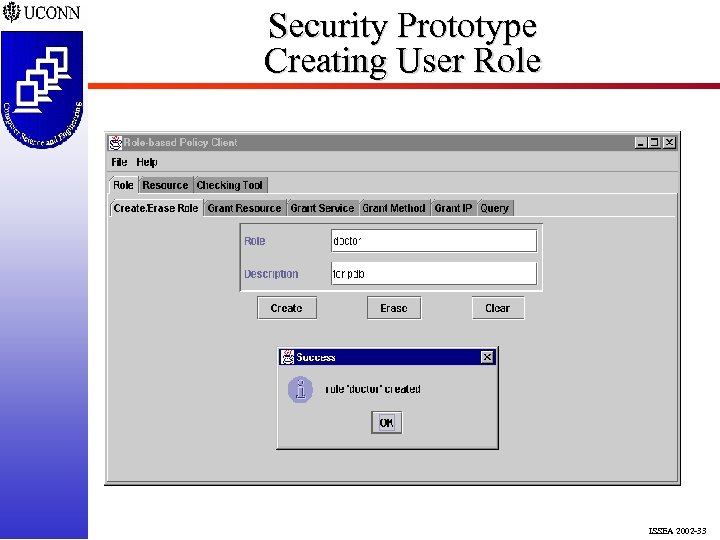 Security Prototype Creating User Role ISSEA 2002 -33 