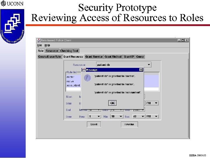 Security Prototype Reviewing Access of Resources to Roles ISSEA 2002 -35 