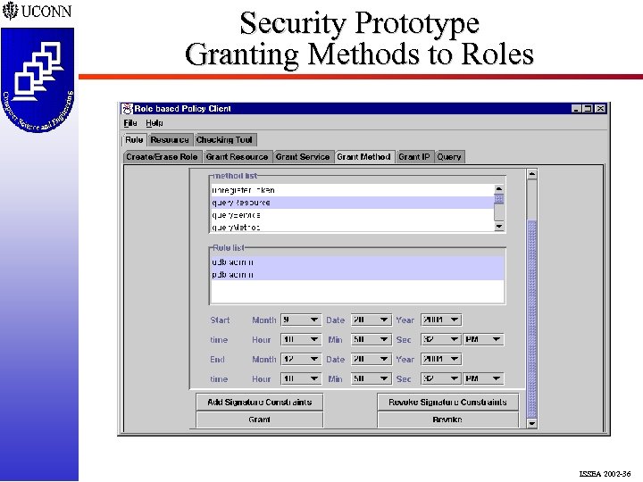 Security Prototype Granting Methods to Roles ISSEA 2002 -36 