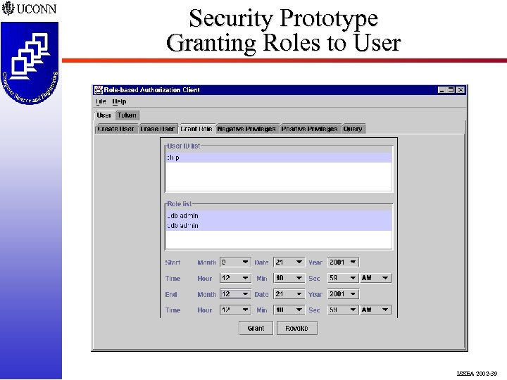 Security Prototype Granting Roles to User ISSEA 2002 -39 