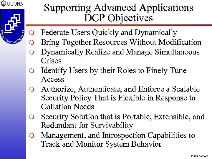 Supporting Advanced Applications DCP Objectives m m m m Federate Users Quickly and Dynamically