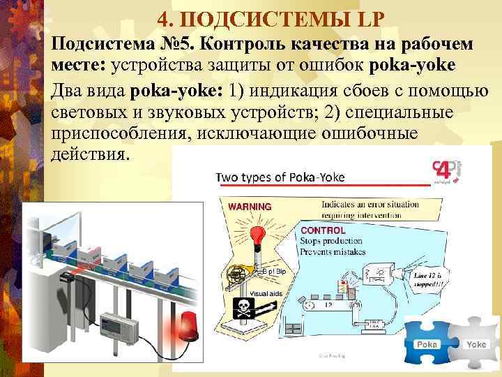 4. ПОДСИСТЕМЫ LP Подсистема № 5. Контроль качества на рабочем месте: устройства защиты от