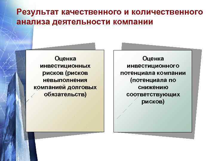 Качественные и количественные результаты. Количественные методы оценки риска инвестиционной деятельности. Количественный и качественный анализ функционирования. Количественная и качественная оценка. Качественные Результаты деятельности организации.