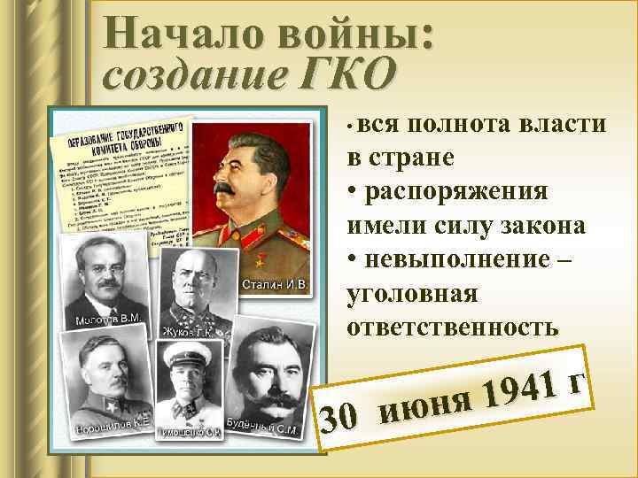 Государственный комитет обороны ссср и городские комитеты обороны презентация