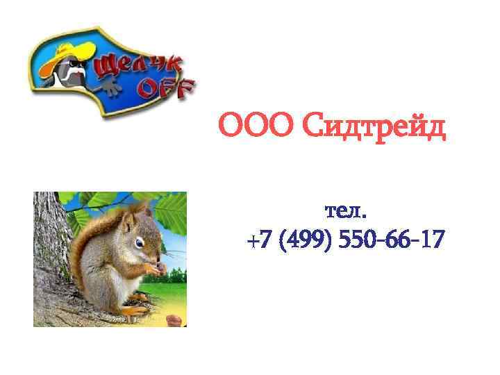 ООО Сидтрейд тел. +7 (499) 550 -66 -17 