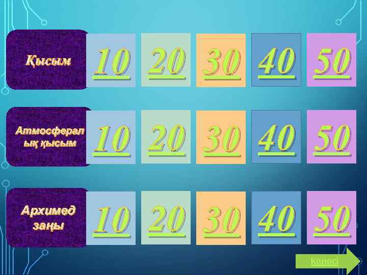 Қысым 10 20 30 40 50 Атмосферал ық қысым 10 20 30 40 50