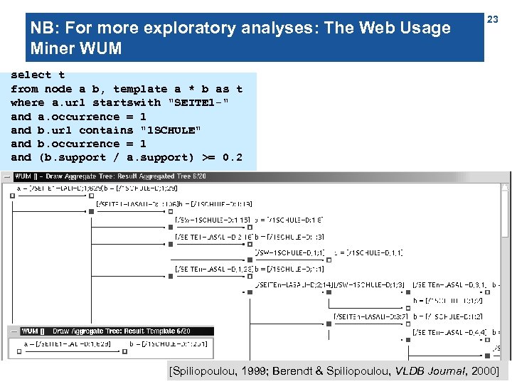 NB: For more exploratory analyses: The Web Usage Miner WUM 23 select t from