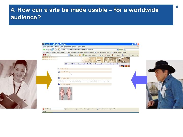 4. How can a site be made usable – for a worldwide audience? 8