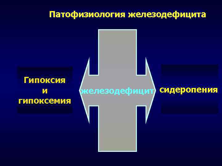 Патофизиология железодефицита Гипоксия и гипоксемия железодефицит сидеропения 