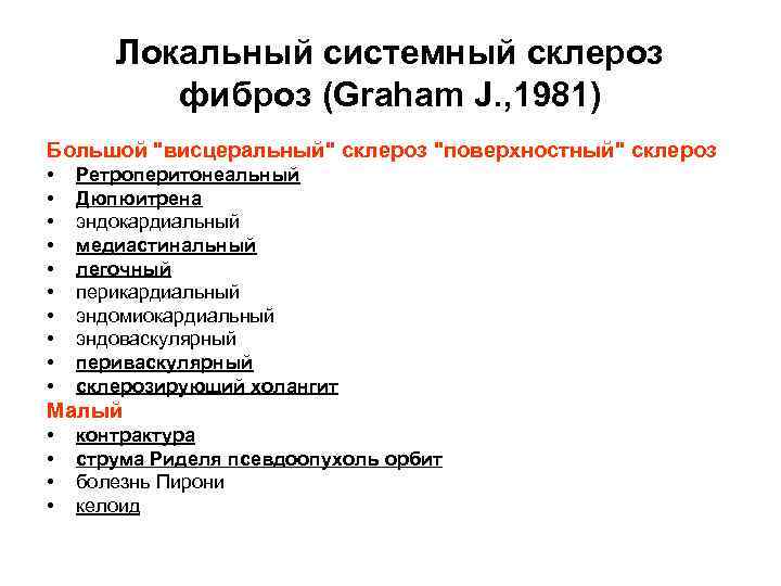 Локальный системный склероз фиброз (Graham J. , 1981) Большой 