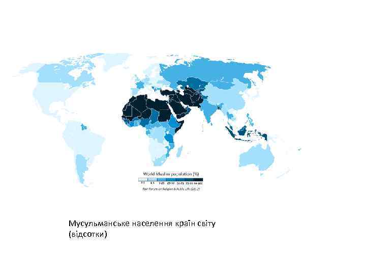 Мусульманське населення країн світу (відсотки) 