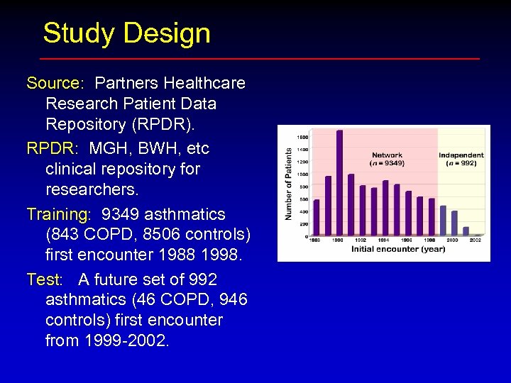 Study Design Source: Partners Healthcare Research Patient Data Repository (RPDR). RPDR: MGH, BWH, etc