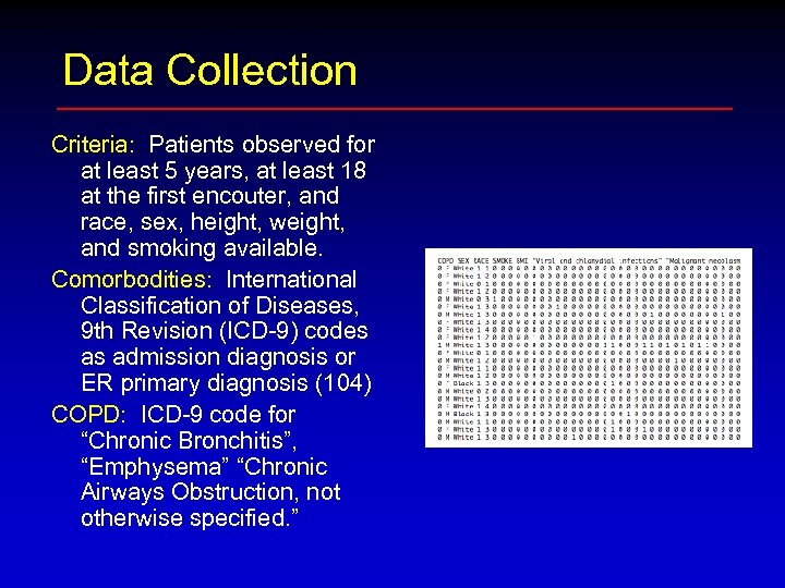 Data Collection Criteria: Patients observed for at least 5 years, at least 18 at