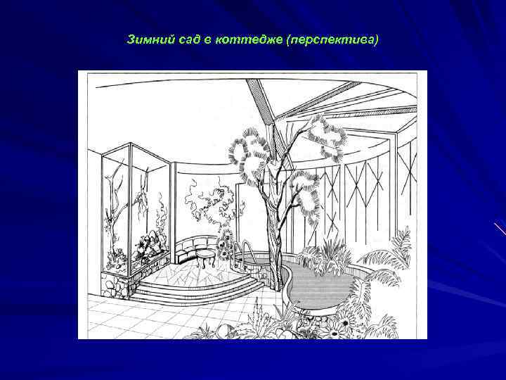 Зимний сад в коттедже (перспектива) 
