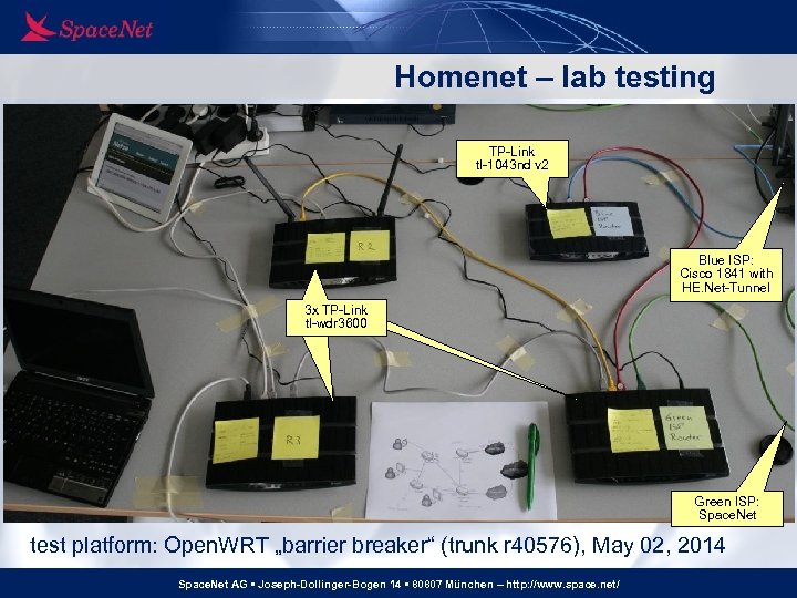 Homenet – lab testing TP-Link tl-1043 nd v 2 Blue ISP: Cisco 1841 with