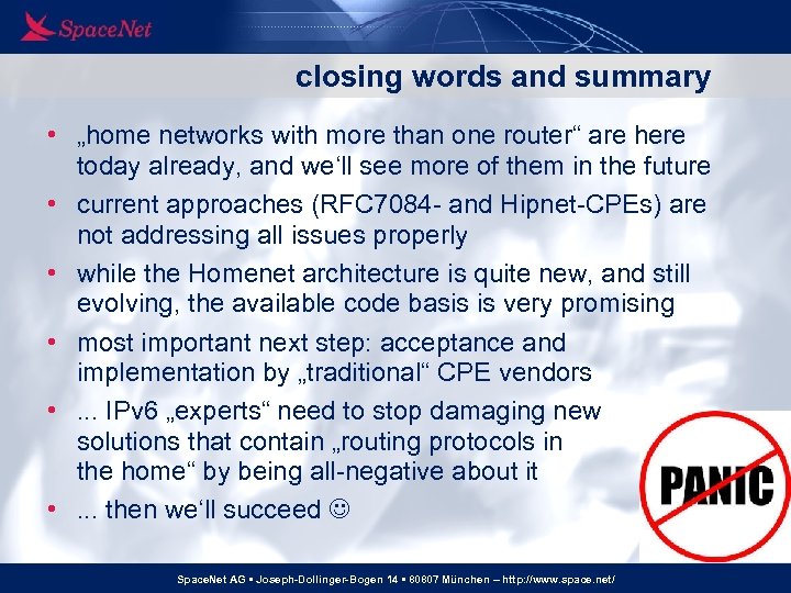 closing words and summary • „home networks with more than one router“ are here