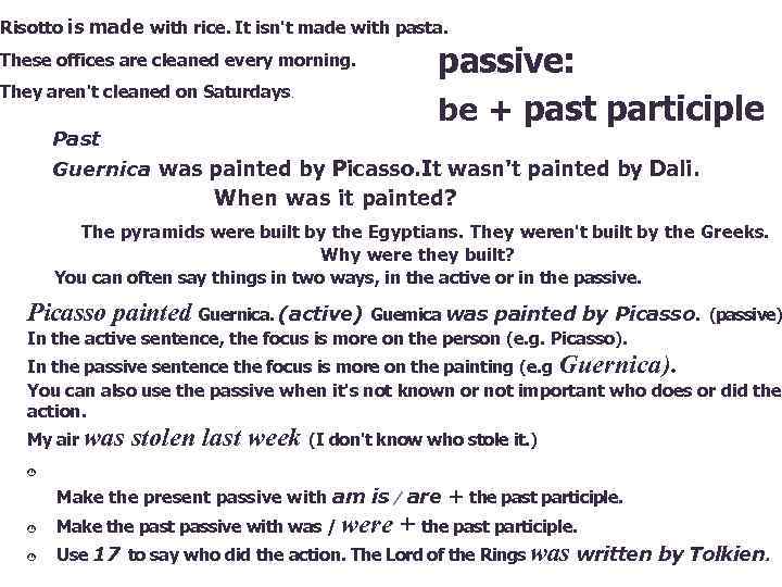 Risotto is made with rice. It isn't made with pasta. These offices are cleaned