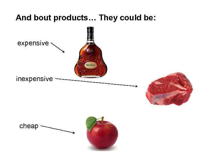 And bout products… They could be: expensive inexpensive cheap 