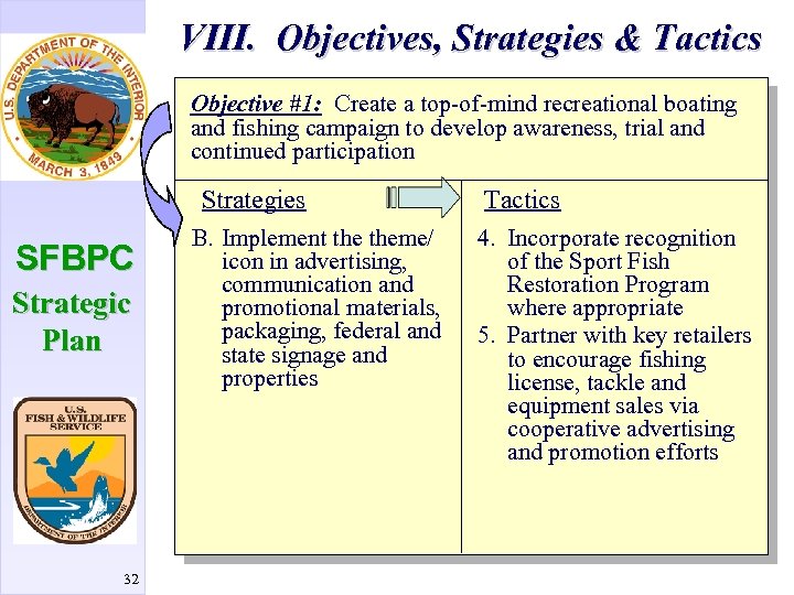 VIII. Objectives, Strategies & Tactics Objective #1: Create a top-of-mind recreational boating and fishing
