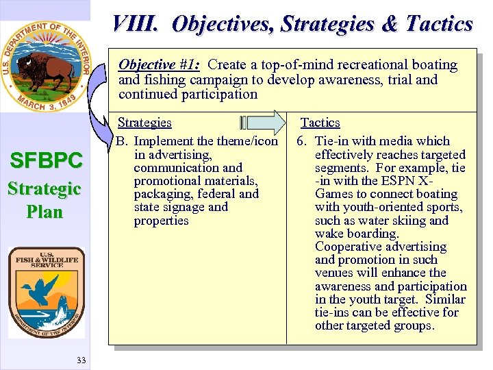 VIII. Objectives, Strategies & Tactics Objective #1: Create a top-of-mind recreational boating and fishing